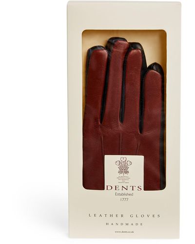Dents Leather Unlined Gloves - Brown