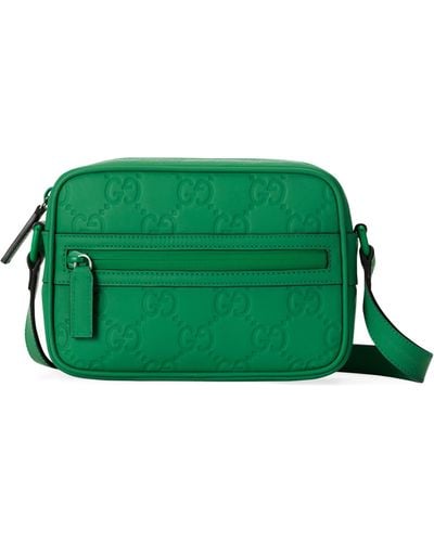 Gucci Mini Leather Gg Cross-body Bag - Green