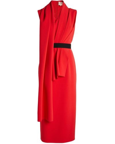 ROKSANDA Asymmetric-drape Gaelle Midi Dress - Red