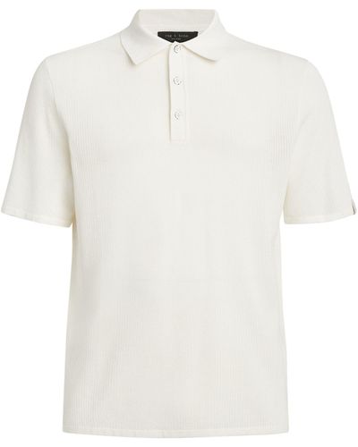 Rag & Bone Mesh Harvey Polo Shirt - White