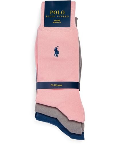 Polo Ralph Lauren Polo Pony Socks (pack Of 2) - Pink