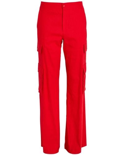 Alice + Olivia Alice + Olivia Linen-blend Hayes Cargo Trousers - Red