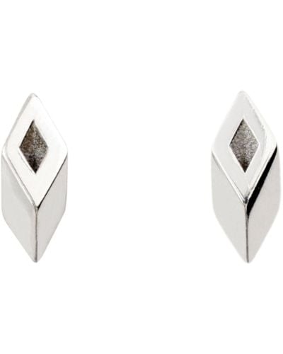 Burberry Silver Hollow Stud Earrings - Metallic