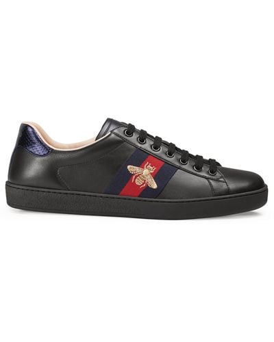 Gucci Men's New Ace Leather Sneakers - Black