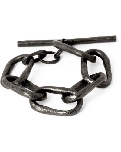 Parts Of 4 Sterling Silver Roman Toggle Bracelet - Black