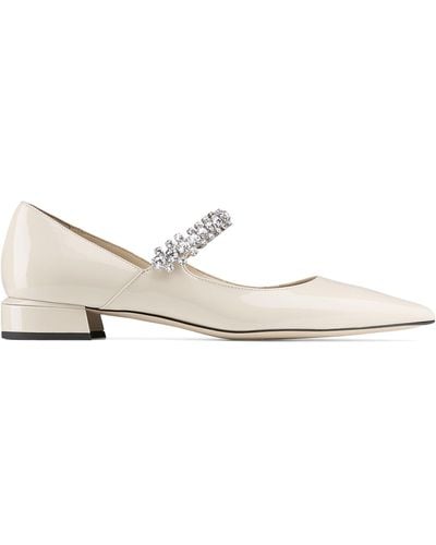 Jimmy Choo Bing 25 Patent Leather Ballet Flats - Natural