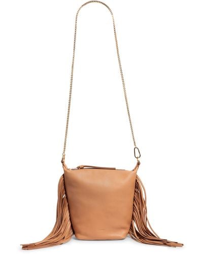 AllSaints Leather Evaline Fringe Cross-body Bag - Brown