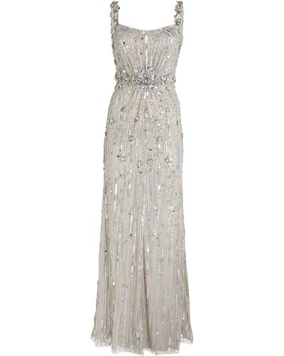 Jenny Packham Crystal-sequin Embellished Gown - White