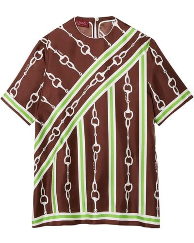 Gucci Silk Horsebit T-shirt - Brown