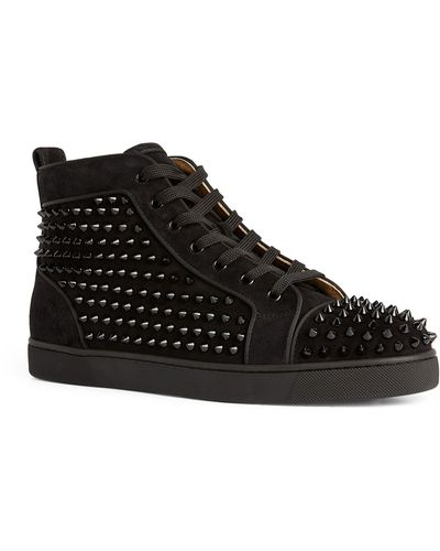 Christian Louboutin Louis Orlato Suede High-top Sneakers - Black