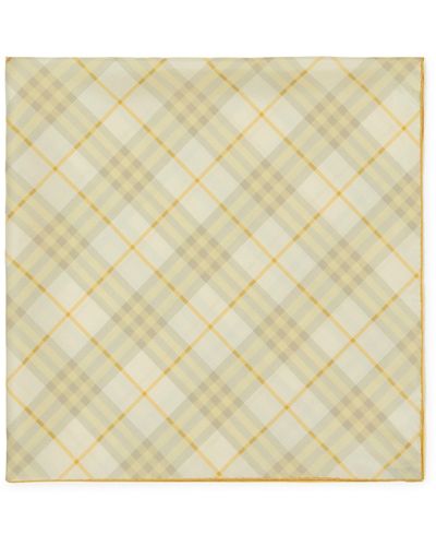 Burberry Silk Twill Check Scarf - Natural