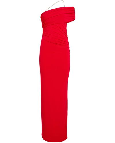 Hervé Léger Asymmetric Maxi Dress - Red