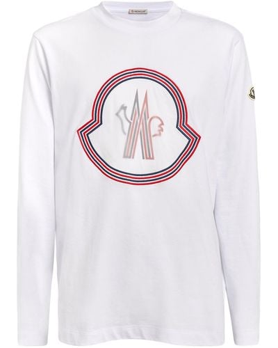 Moncler Long-sleeved Logo T-shirt - White
