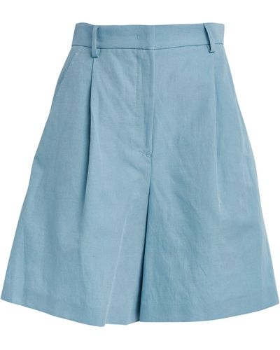 Weekend by Maxmara Cotton Tailored Ecuba Shorts - Blue