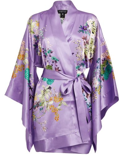 Meng Silk Short Kimono - Purple