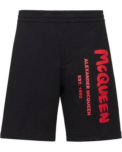 Alexander McQueen Graffiti Logo Shorts - Black