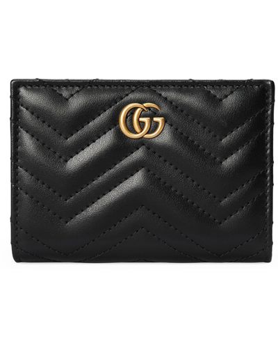 Gucci Leather Gg Marmont Wallet - Black