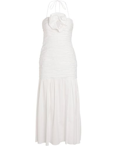 Carolina Herrera Dropped-waist Midi Dress - White