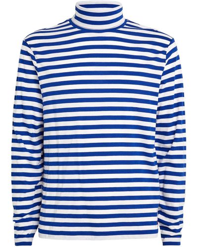 Polo Ralph Lauren Cotton Striped Rollneck T-shirt - Blue