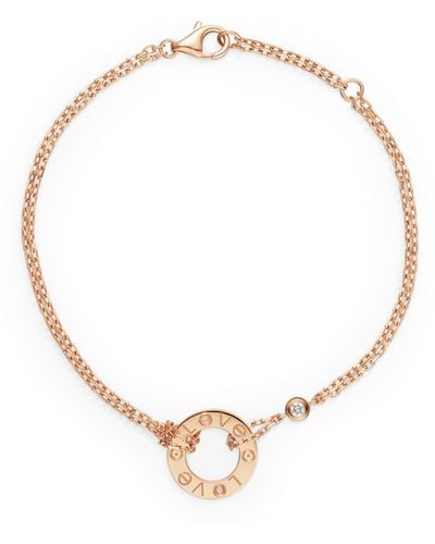 Cartier Rose Gold And Diamond Love Chain Bracelet - Metallic