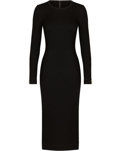 Dolce & Gabbana Bodycon Midi Dress - Black