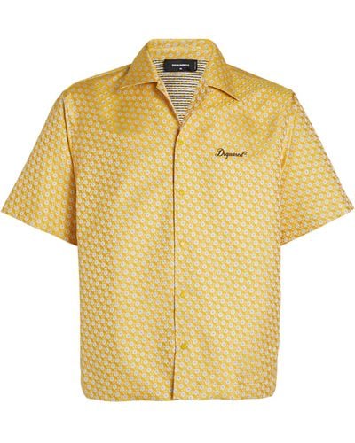 DSquared² Short-sleeve Floral Print Shirt - Yellow