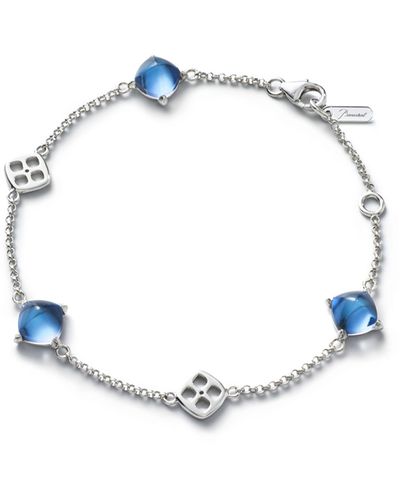 Baccarat Sterling Silver Mini Medicis Riviera Blue Bracelet