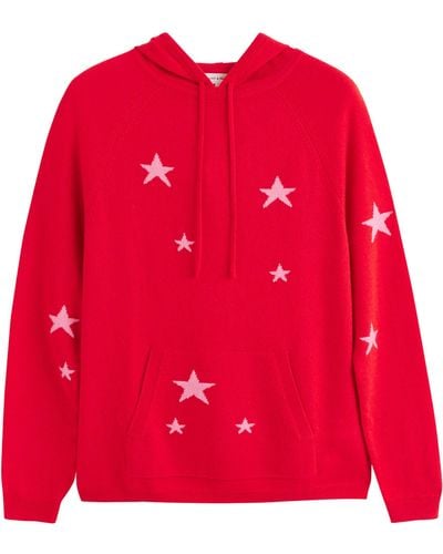 Chinti & Parker Wool-cashmere Star Hoodie - Red