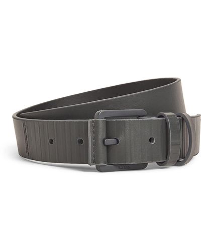 Paul Smith Leather Shadow-stripe Belt - Grey