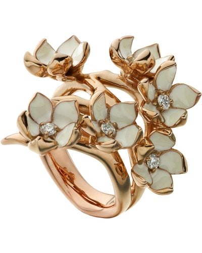 Shaun Leane Gold Vermeil And Diamond Cherry Blossom Full Flower Ring - Metallic