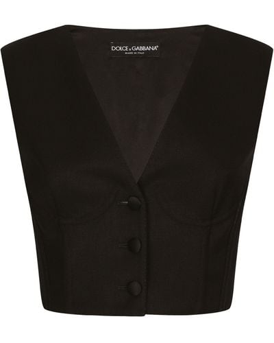 Dolce & Gabbana Cropped Waistcoat - Black