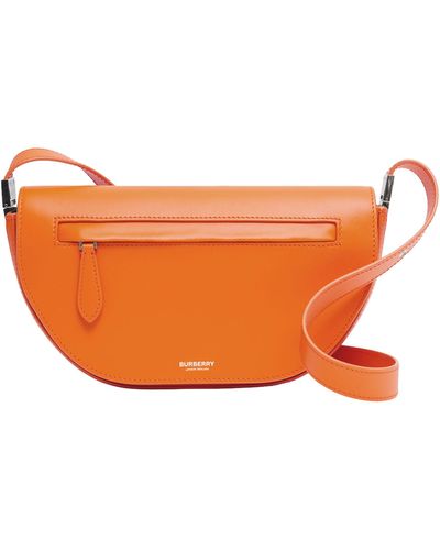 Burberry Small Leather Olympia Shoulder Bag - Orange