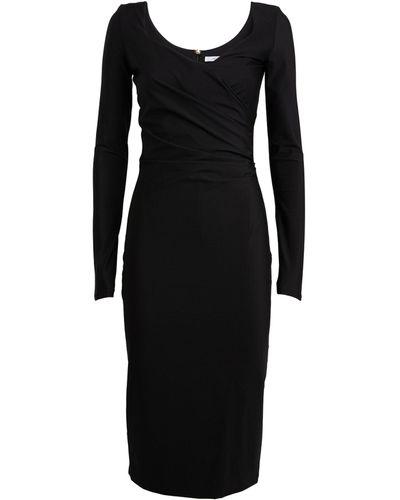 Max Mara Long-sleeved Midi Dress - Black