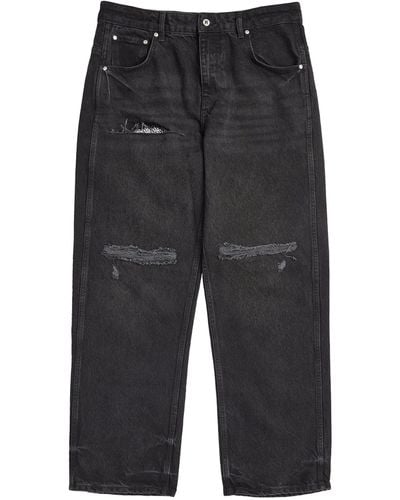 Represent Distressed Straight Jeans - Gray
