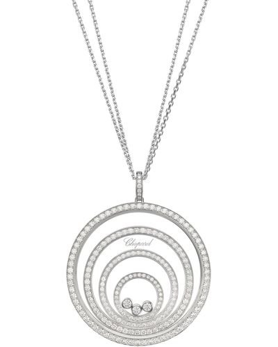 Chopard White Gold And Diamond Happy Spirit Pendant Necklace - Metallic