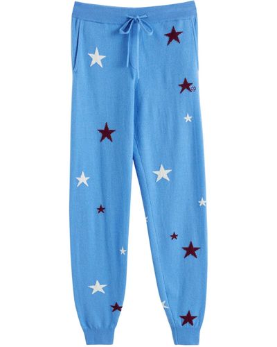Chinti & Parker Wool-cashmere Star Sweatpants - Blue