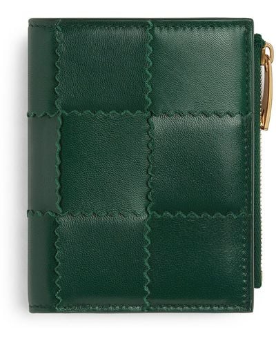 Bottega Veneta Leather Cassette Bifold Wallet - Green