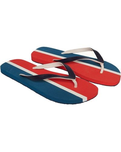 Orlebar Brown Haston Stripe Flip Flops - Red