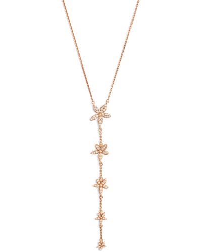 BeeGoddess Rose Gold And Diamond Apple Seed Necklace - Metallic