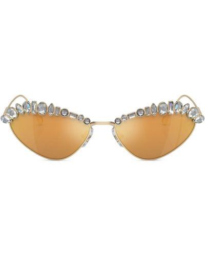 Swarovski Crystal-embellished Cat-eye Sunglasses - Metallic