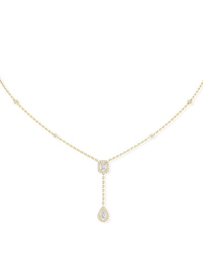 Messika Yellow Gold And Diamond My Twin Pendant Necklace - Metallic