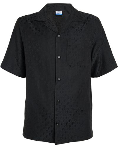 Off-White c/o Virgil Abloh Silk-cotton Jacquard Holiday Shirt - Black