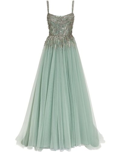 Jenny Packham Exclusive Embellished Sleeveless Gown - Green