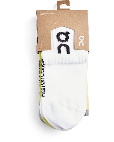 On Shoes Logo Socks (pack Of 3) - White
