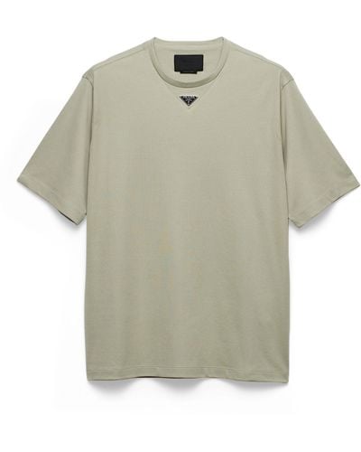 Prada Cotton Triangle T-shirt - Green
