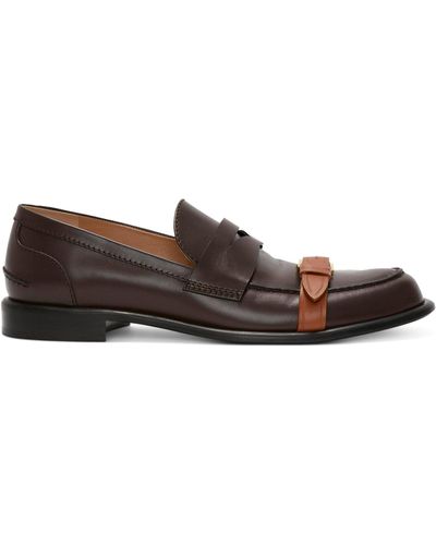 JW Anderson Leather Buckle-detail Loafers - Brown