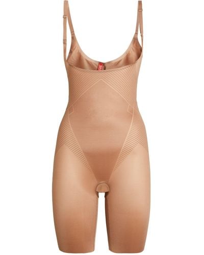 Spanx Thinstincts 2.0 Open-bust Mid-thigh Bodysuit in Blue