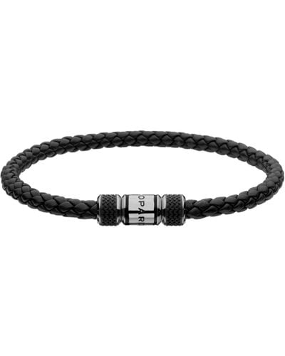 Chopard Leather And Palladium Classic Racing Bracelet - Black
