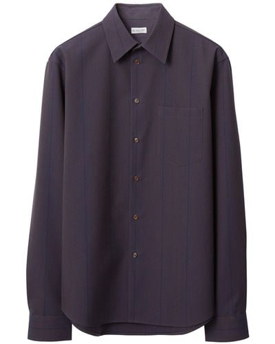 Burberry Wool Striped Shirt - Blue