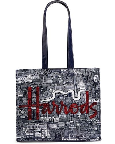 Harrods Picture Font Shoulder Bag - Multicolour